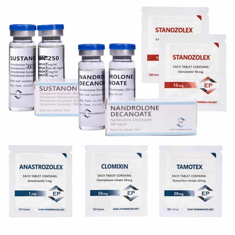 Dry mass gain pack (INJECT-ORAL) SUSTANON + DECA + WINSTROL (8 uger) Euro Pharmacies