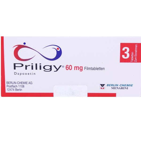 Priligy-60-Mg-3-Comprimidos revestidos com filme-Dapoxetina-Cloridrato-Menarini